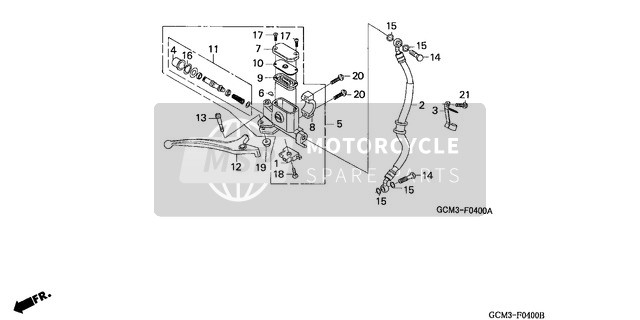 Honda SZX50X 1999 Front Brake Master Cylinder for a 1999 Honda SZX50X